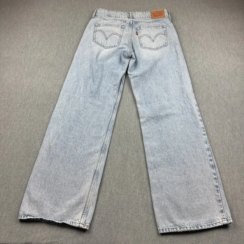 Levis Jeans Women 27X31 Blue Superlow Baggy Wide Leg Relax Light Wash Denim Y2K